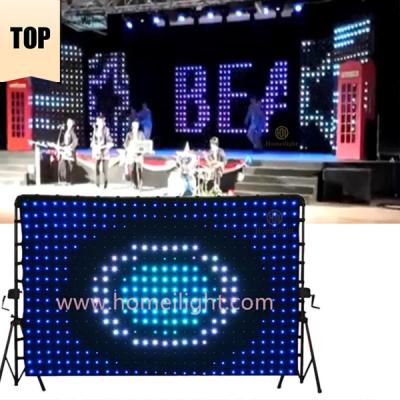 China LED Vision Curtain For Bar Event Night Club Video Curtain Stage Equipment Backdrop Cloth Church Party for sale