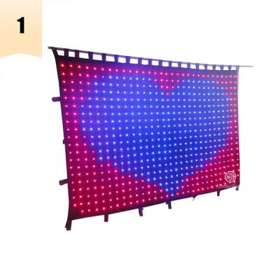 China 4*6m Dmx Remote Control Led Video Cloth Wedding Club Decoration Curtain Backdrop for sale