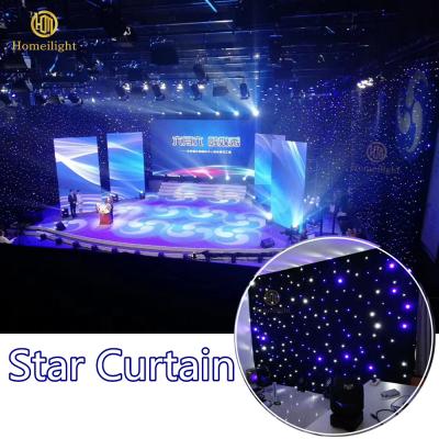 China Customized Shiny Backdrop Cloth Led star Curtain For Wedding Bar Dj Church Party for sale