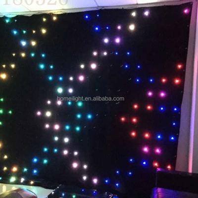 China DJ Performance Double Decker Fireproof Velvet LED Vision Curtain with Remote Control for sale