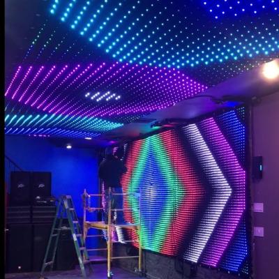 China Customized LED Vision Cloth SMD5050 RGB3in1 LED Vision Curtain for sale