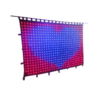 China IP33 Flexible LED Curtain Wedding Stage Backdrop P18cm 3*4m LED Screen Curtain for sale