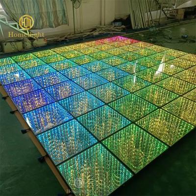 China Wireless 3D Mirror Starry Gypsophila Magnetic LED Dance Floor For Disco Party for sale