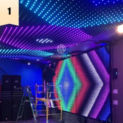 China Luzes de projeção Homei RGB Visão cortina para casamento Cortina de vídeo LED e fusível 3A à venda