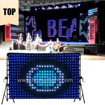 China Beautiful Durable Flashing LED Vision Cloth SMD5050 RGB3in1 LED Vision Curtain for sale