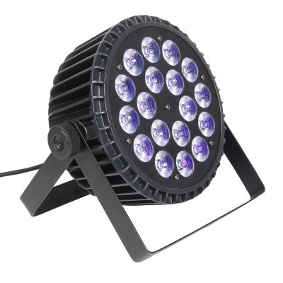 China 18PCS Waterproof RGBWAUV 6 In1 LED Stage Lighting Flat Par LEED Lights IP68 for sale