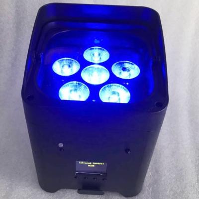 China Batterij aangedreven Par lichten DMX 6*18w RGBWA+UV 6in1 Draadloze afstandsbediening LED lichten Te koop