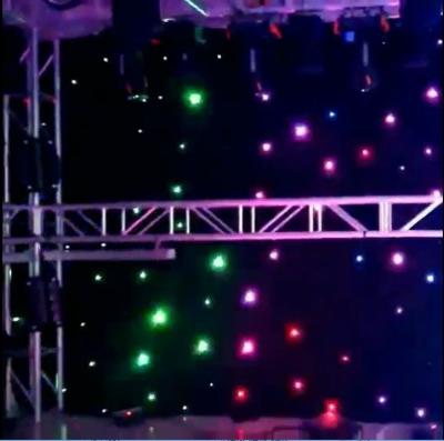 China Double Decker Fireproof Star Curtain LED Lights RGB 3 in 1 Color LED Star Cloth for sale