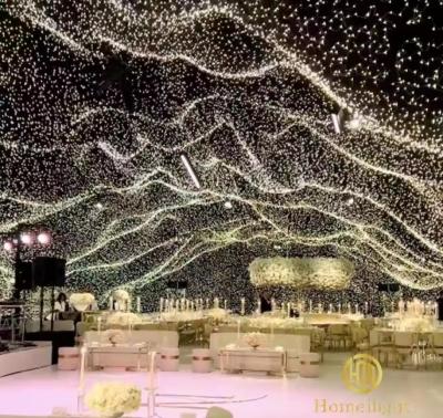 China 2024 New Arrival warm white wedding star curtain double decker fireproof ceiling wall curtain lights for sale