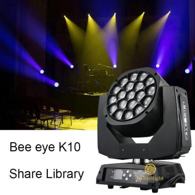 China Light Bee Eye Zoom Wash Light For Disco Party Stage 19pcs*15w Moving Head Beam RGBW 4in1 for sale