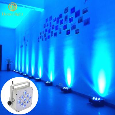 China 9x18W DMX Wireless DJ Uplighting Wedding 6in1 9*18W RGBWAUV DJ LED Par Light Remote Control for sale