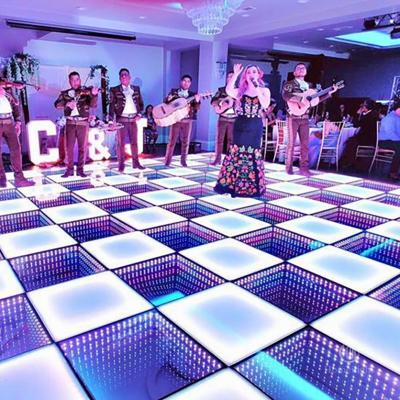 China night club DJ T-shows digital dance floor 50x50cm 3D abyss mirror dance floor for sale