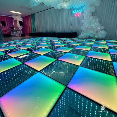 China LED Mirror Dance Floor Lighted Up Infinity Dance Panels 12x12ft for Night Club Lighting for sale