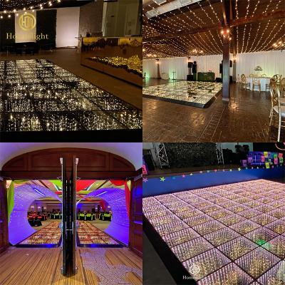 China 3D Mirror Dance Floor Starry Dance Floor For Disco Party LED Video Floor for sale