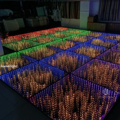 China Portable Floor Dancing 3D Lights Mirror Wire Wireless Tiles Outdoor Dance Floor for sale