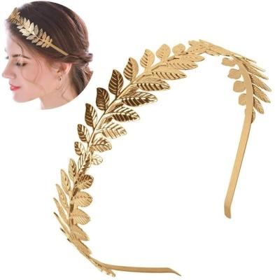 China Leaf Hair Accessories For Girls Bridal Gold Hair Accessories Leaves Cheap Metal Clasp Hair Jewelry for sale