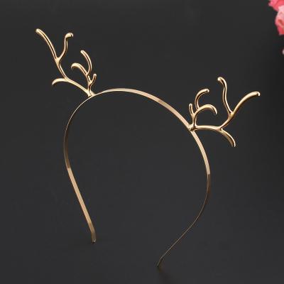 China ALLOY Christmas Reindeer Party Antlers Smooth Silver Metal Headband Circle for sale