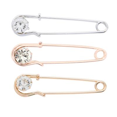 China Crystal Metal Simple Design Brooch Pins Cheap Brooch Pins Rhinestone for sale