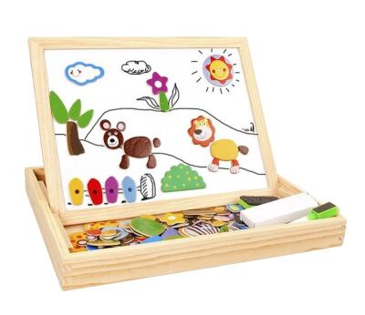 China Eco-Freindly Bilateral Wood Toys Educational Toys for Children Light Weighting Jigsaw Drawing Board for sale