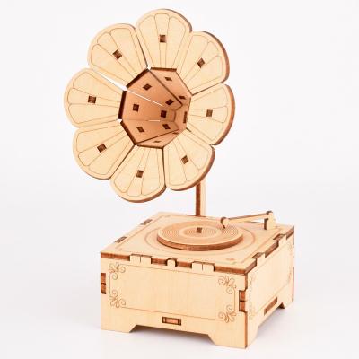 China Wooden Toy Self Assembly Wood Craft Kits 3d Diy Music Box Puzzle Home Decoration For Kids for sale