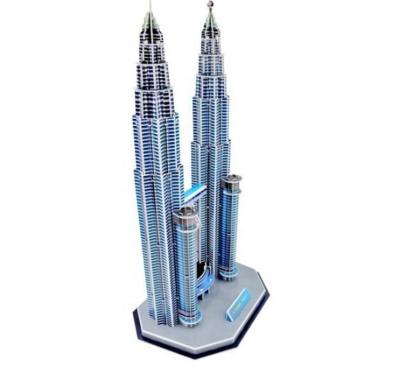 China Educational Petronas 3d Assembly Puzzle Diy Tower Toy For World Famous Educational Architecture for sale