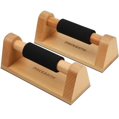 China WellShow Wooden Portable Lift Up Bars With Full Grip Non-slip Comfortable Rubber Lift Up Rack For Home Strength Training for sale