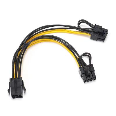 China Hot Sale Computer Power Cable Manufacturers 8 Pin To Dual 8 (6+2) Pin Pcie Power Cable 15X20X16 cm for sale