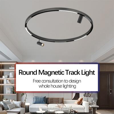 China Modern Round 24v Magnet Led Magnetic Track Light 20mm Circular Track Rail Light System For Hotel Restaurant for sale