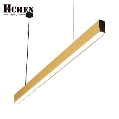 China 100-110lm/w Aluminum Profile Commercial Suspended Lights Pendant Lighting Ceiling Lamps Led Linear Chandelier for sale