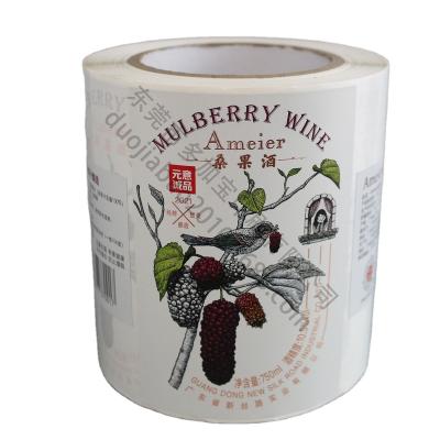 China Blackberry Wine Label Waterproof Wholesale Custom Printed Sticker for sale