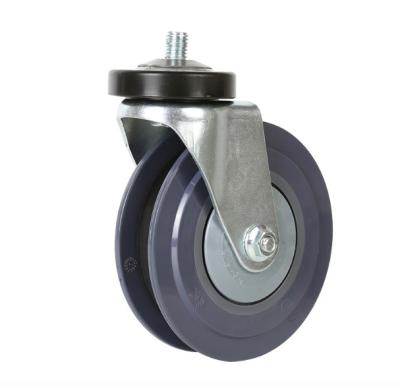 China Durable Durable 4/5 Inch Super Heavy Duty PU Elevator Escalator Caster Wheel With Two Discs for sale