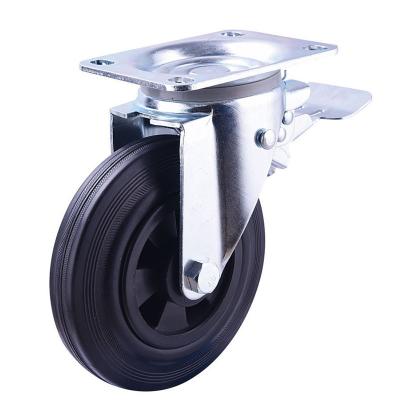 China Durable 8inch Outdoor Waste Bin Hard Rubber Casters 440lbs Floors All Universal Swivel Heavy Duty Caster Wheel for sale