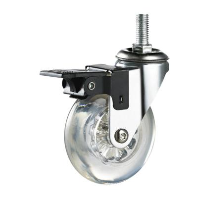 China Durable/High Load Capacity/Low Noise Cheap Wholesale Furniture Caster Wheels Transparent Lightweight Office Chair Casters For Furniture for sale