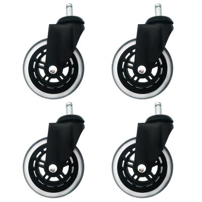 China Durable / High Load Capacity / Low Noise Home Office Chair Carpet Swivel Caster OEM Customized 3 Inch Transparent PU Caster Wheel For Furniture for sale