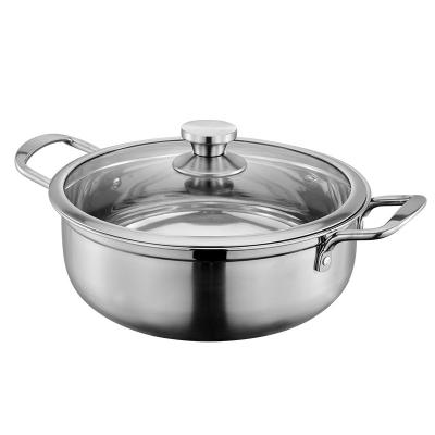 China General Use For Gas Induction And Induction Cooker Bottom 30cm Thickened 304 Stainless Steel Pot Soup Pot Shabu Shabu Hot Pot for sale