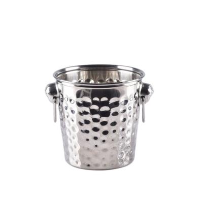 China Viable Wholesale 5.2L Custom Hammered Stainless Steel Ice Bucket Champagne Beer Wine Bar Champagne Bucket Luxury Stainless Steel for sale