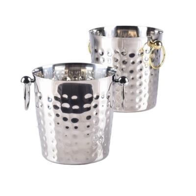 China Viable High Quality Ice Bucket With Handle Champagne Bucket Stainless Steel Wine Fridge OEM Customer Logo Barware For Bar Party for sale