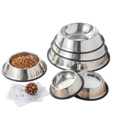 China Langjia Stainless Steel Stocked Bowl for Non-slip Cat Bowl Cat Basin Pet Dog Food Basin Dog Bowl Pet Supplies for sale