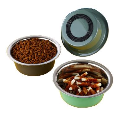 China Viable Dog Bowl Stainless Steel Dog Food Bowl Large Capacity Cat Bowl Anti-Tumble Non-Slip Feeder for sale