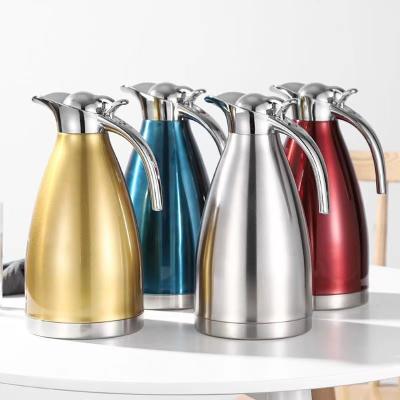 China Double-Layer PORTABLE Wholesale Vacuum Pot Stainless Steel Coffee Maker Household Thermal Water Pitcher European Style for sale