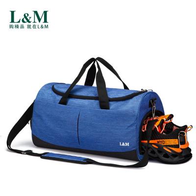 China Large Capacity Travel Luggage Bag Men's and Women's Gym Sports Divider Polyester Dry and Wet Waterproof Bag with Shoe Divider Layer for sale