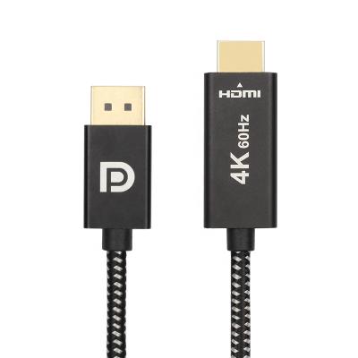 China Hot Selling ULT-Unite DisplayPort To Braided Hdmi 2.0 DP To HDMI Cable 4K 60Hz for sale