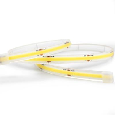 China Hotel Utra Thin Flexible Rope 24v Light 10w 12w Waterproof Cuttable Cob Strip Led Strip for sale