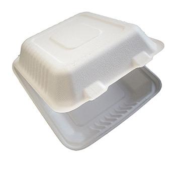 China Household Products Customizable Sugar Cane Clamshell Biodegradable Lunch Box Packaging for sale