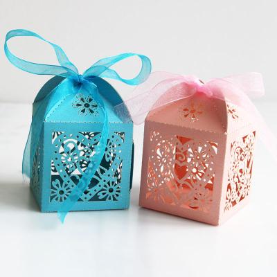 China Recycled Materials Hollow Out Love Heart Gift Box Pearl Paper Wedding Favor Candy Box Party Festive Supplies for sale