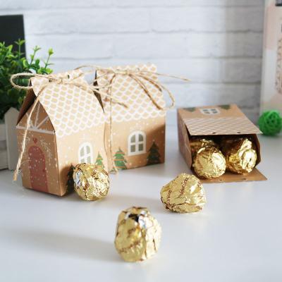 China Creative Recycled Materials House Design Candy Package Gift Box Wrapping Paper Christmas Box For Chocolate for sale