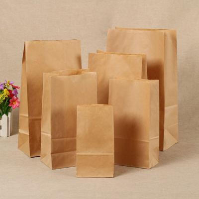 China Recycled Materials Brown Kraft Food Paper Bag DIY Food Delivery Bag With Different Size for sale