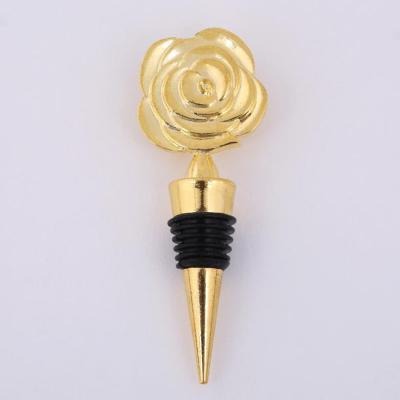 China Hot Sale Gold Rose Wine Stopper Valentine's Day Eco-friendly Present Souvenirs For Girlfriend for sale