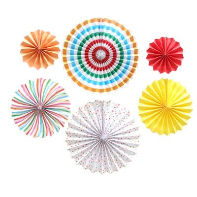 China Eco-Friendly Colored Paper Fan Decorations Different Sizes Party Wall Decorations Wedding Supplies for sale