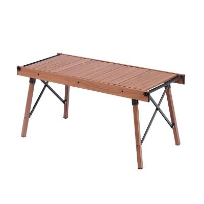 China Outdoor Easy-Carry Road Trip Beach Garden BBQ Picnic Camping Wooden Folding Table Foldable Wood Dining Tables for sale